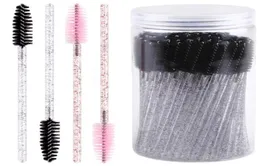 Makeup Brushes 100Pcs Disposable Eyelash Brush Crystal Mascara Wands Makeups Applicators Diamond Handle Spoolie Cosmetic Eyebrow T9434917