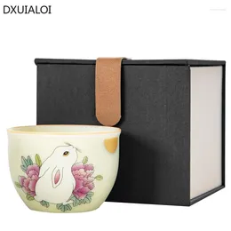 Teaware sätter 120 ml handgjorda keramiska tekoppar souvenir kungfu set hushållskoppar koppar presentlåda teacup