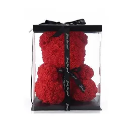 2020 kreativ 25 cm solide romantische niedliche Rosenbärenblumen mit Geschenkbox Hochzeit Dekoration Geburtstag Valentine039s Day Geschenke für 5025270