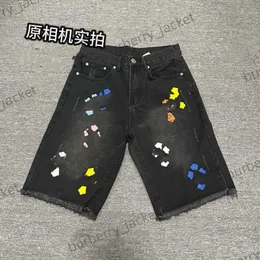 Nya Chromees Mens Jeans Shorts Making Old Washed Hearts Jeans Hip Hop Chrome Kort knä Lenght Jeans Heart Cross Brodery Letter Prints Casual High Quality Jeans A1