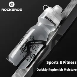 Rockbros Recycling Water Bottle Ultralight Plastic Portable Largacipable Outdoor Sports Road Bicycle Water Bottle Bicycle Accessories 240428