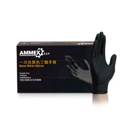 Handskar 100% nitrilhandskar Black 100st Guantes de Nitrilo Dental Lab Tools S/M/L LaTex Free Waterproof Disposible Nitrile Exam Gloves