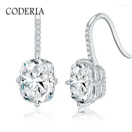 Dangle Earrings Fashion 3 CT 7 9mm All Moissanite Drop Nickel Free Waterproofing 925 Sterling Silver Plated 18K White Gold