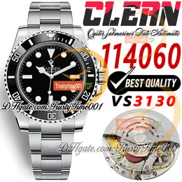 40 mm 114060 VR3130 Automatyczna męska zegarek Clean CF V5 Ceramic Bezel Black Dial 904L Stal nierdzewna SS Bransoletka Super Edition Trustime001 Na rękę RELOJ HOMBRE