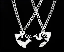 Buck and Doe Couples Puzzle Necklace Set Interlocking Coin Love Pendant Friends Neckraces7011888