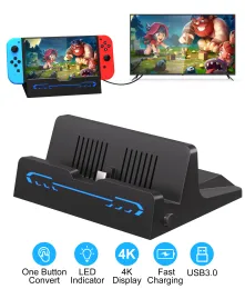 Док -станция переключения стойки для Nintendo Switch Oled/Nintendo Switch Accessories, портативная док -станция для телевизора с 4K -адаптером