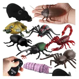 Electric/Rc Animals Electricrc Horror Simation Remote Control Electric Snake Halloween Prank Toys For Boy Kid Children Gags Mouse Rc S Dhfdc