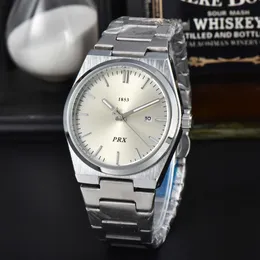 2024 모든 다이얼 작업 작동 자동 날짜 Tisso PRX Men Watch 고급 패션 남성 풀 스틸 밴드 석영 운동 시계 골드 실버 레저 손목 시계 남자 시계 T-010