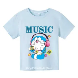 Camisetas anime Doraemon A Dream Roupas de Dream Summer Manga curta Camiseta divertida desenho animado Doraemon A Dream Pattern Top T-Shirtl2405