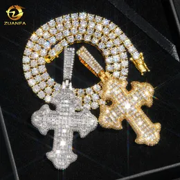 Designer Jewelrynew Ankomsthängen Sterling Silver 925 VVS Moissanite Baguette Diamond Hip Hop Iced Out Jewelry Ankh Fashion Cross Pendant