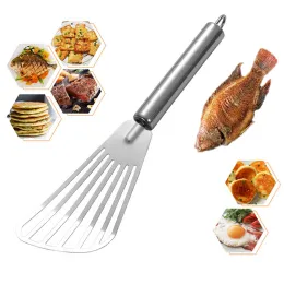 Utensilien 1PC Edelstahl geschlitzte Fisch -Turner Spatel Flexible Küchenkochwerkzeuge