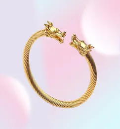 Bangle Dragon039s голова из нержавеющей стали браслет дракона черная ювелирные украшения мода викинги мужские браслеты манжеты женщин 9298656