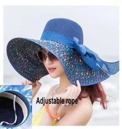 여성 밀짚 모자 해변 Sunhat 접이식 플로피 여행용 포장 가능한 넓은 머 림 태양 보호 CAP68804473777164
