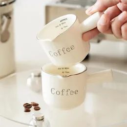 Кофейные горшки керамическая ручка чашки 30 унций с масштабной кружкой эспрессо измерение чашки ручной работы капучино серверы кухонные инструменты