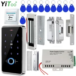 Card YiToo RFID Fingerprint Access Control System Door Lock, IP68 Fully Waterproof Electric Lock Set For Home Safe, Outdoor