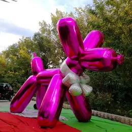 크리스마스 보라색 컬러 디스코 볼 풍선 걷는 개 / 반사 재료 팽창 된 동물 장난감 6mh (20ft) 송풍기