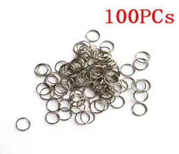 100pcs 8mm 10mm 15mmキータグリングペットID用の白いメッキスチールラウンドスプリットリングペット犬猫襟アクセサリー4756879