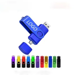 無料カスタマイズOTG 2 in 1ペンドライブ128GB USB 2 0メモリスティック64GBペンドライブ32GBマイクロUSBフラッシュペン16GB CLE USBキーフラッシュドライブ280E