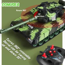 Samochód elektryczny/RC 1/30 duży RC Tank Battle Car Remote Control War Tanks Model Crawler Radio Control Machine Toys for Boy Kid