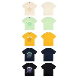 Designer de camisetas SP5DERS 55555 Tee de luxo masculino masculino t-shirt da marca de espuma da web casual para homens e mulheres tendências de algodão puro solto
