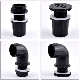 Equipments Black I.D 20~50mm PVC Pipe Straight Aquarium Fish Tank Joint Home DIY Water Supply Tube Drain Fittings Drainage Elbow Connectors