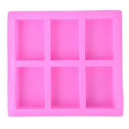 6 Cavities Handmade Rectangle Square Silicone Soap Mold Chocolate DOOKIES Mould Cake Decorating Fondant Molds 1 Piece 232H