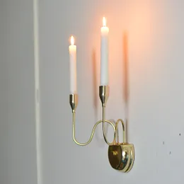 Holders Wall Candlestick Metal Candle Holder Prosty złote dekoracja ślubna impreza Dekoracja salonu Dekoracja domu