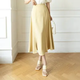 Skirts for Women Corean Fashion Women's Women's Womer High Waist Summer Long Elegant Ladies Office Chic Woman Abbigliamento