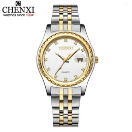 Orologi da polso Fashion Chenxi Top Brand Men Women Watchs Rhinestone Coppie di lusso Calendario impermeabile in acciaio inossidabile completo