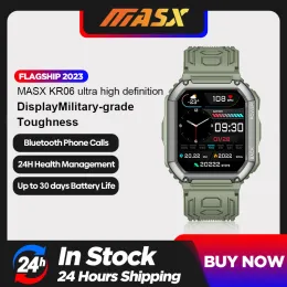 시계 MASX KR06 스마트 워치 1.80 ''울트라 고화질 디스플레이 380mah Bluetooth Call Military Grade Weantness Waterproof Sport Watch