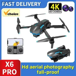 Drones x6 pro mini drone 4k evasão inteligente dobrando quatro helicópteros com câmera dupla de helicóptero de helicóptero de helicóptero de helicóptero Bolsa de brinquedo Plus Color Bo Wx