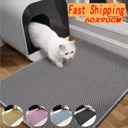 Case lettiera gatto tappetino da pet wchet impermeabile a doppio strato pet match tappetino a sabbia a sabbia per gatto tappetino lavabile cuscinetto pulito
