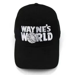 Boll Caps Waynes World Black Cap Baseball Hat Fashion Rolle Style Brodered Truck Hat Unisex Mesh Hat Justerbar storlek T240429