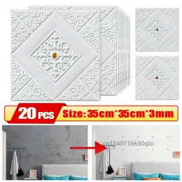 Naklejki 20pcs naklejka ścienna 3D Tapeta Selfheadive Peel and Stick Loam Panel do sypialni salon pokój dziecięcy Dekoracja domu