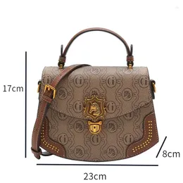 Totes Luxus Vintage Printed Sattel Damens Bag 2024 Pendler Hochkapazität Designer Ein Schulter -Crossbody -Modkissen