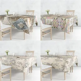 Almofadas simples bege branca bohemia totem linho tabela de mesa de mesa capa à prova de poeira embeleza a decoração da sala de jantar de cozinha múltiplos tamanhos
