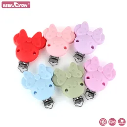 Blocchi da 10 pezzi in silicone clip clip mouse cibo per alimenti fai -da -te accessori per ciucini per bambini silicone teether titolare clips giocattoli giocattoli