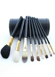 Pincéis de maquiagem Conjunto de kit de viagem Profissional Wood Wood Handle Foundation Lips Cosmetics Brush with Holder Cup Case9599925