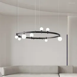 Chandeliers Modern Circular Glass Ball LED Chandelier Living Room Restaurant Kitchen Bedroom Pendant Lamps Home Decoration Lighting Fixtures