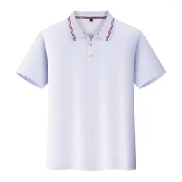 Camisa polo respirável de polos masculino para 2024 Summer Solid Color Lapela Casual Busine