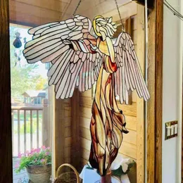 Dekorativa figurer Creative Angel Charm utsökta lätta prydnadsfönster iriserande vinghänge