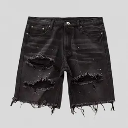 Mäns jeans spruckna hål denimshorts för männens nödställda denimshorts i sommarstil med flera fickor för en smal passform som passar koreanska ungdomarl2405