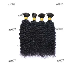 Mongólia Afro Kinky Curly Human Bulk Braiding Hair Pacotes Extensions Sem trama para Mulheres Negras Edição Original