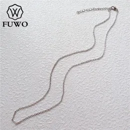 Цепи Fuwo Высококачественные латунные цепные ожерелья с белым золотистым изящным изящным браслетным очарованием для подвески NC002