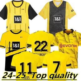 Dortmunds 50ª edição especial 23 24 25 Kit de camisas de futebol quarto 4º Sancho 2024 2025 Haller Reus Moukoko Brandt Trikot Anniversary Football Size S - 4XL 888888