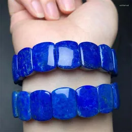 Link Bracelets Natural Lapis Lazuli Bangle Women Men Original Energy Meditation Healing Blue Stone Yoga Wristband Jewelry 1PCS 16x12mm