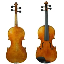 4/4 Violin European Wood Masterpiece Fabulous Sound Clear Flamed Grain with Case