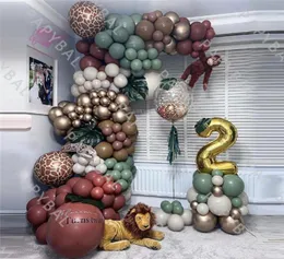 Decoração de festa 183pcs Animal Balloons Set Kit Garland Kit Jungle Safari Supplies Favors Kids Boys Birthday Baby Shower9217318