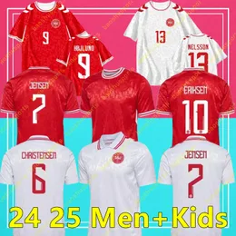 2024 2025 Danmark Soccer Jersey 24 25 Euro Eriksen Home Red Away White Kjaer Hojbjerg Christensen Skov Olsen Braithwaite Dolberg Football Shirts