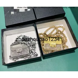 CF Bags Chanei Metal Designer Mini CC Bag Purse Wallet Diamond Inlay Process